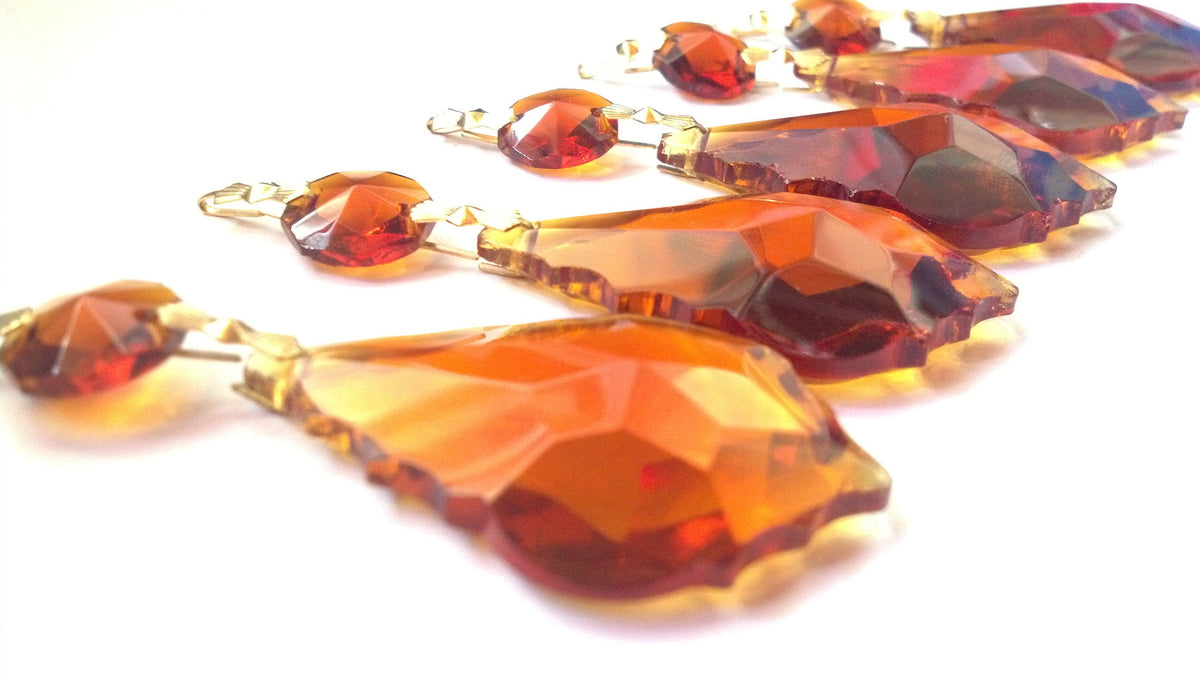Amber French Cut Crystals – Premium Topaz Glass Crystal Prisms