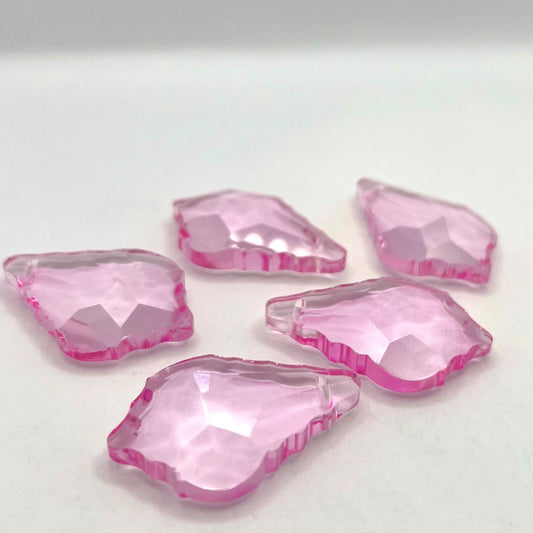 Pink French Crystals – Pink Rose Glass Crystal Prisms