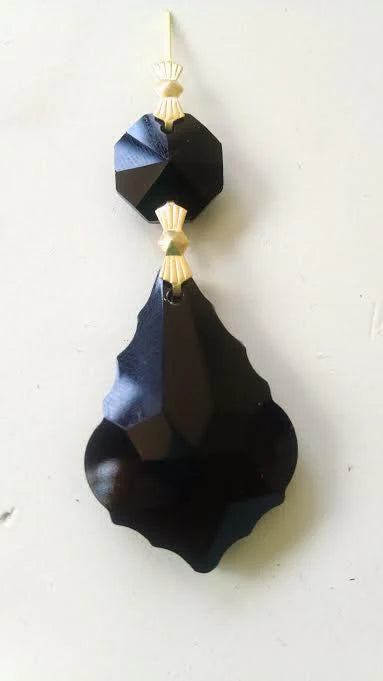Black French Cut Crystals – Smoke Onyx Glass Crystal Prisms