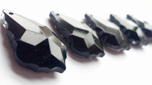 Black French Cut Crystals – Smoke Onyx Glass Crystal Prisms