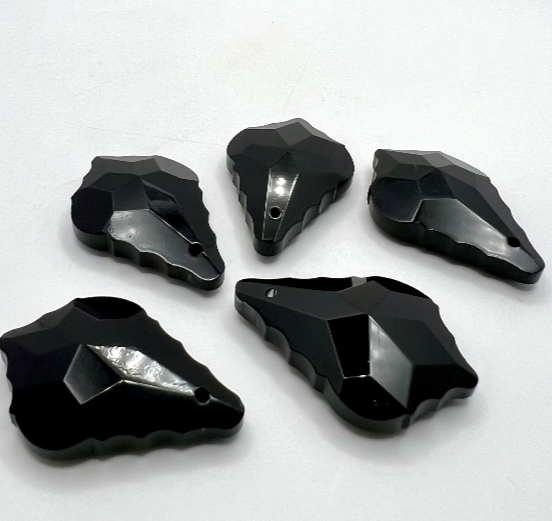 Black French Cut Crystals – Smoke Onyx Glass Crystal Prisms