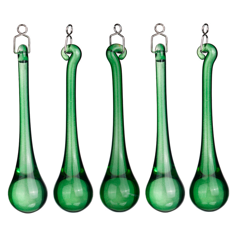 green crystal teardrop prisms